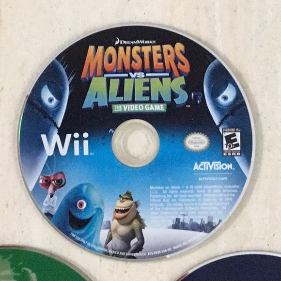 Monsters Vs Aliens Wii Game & Nicktoons Attack Of The Toybots & Nickelodeon Tak - Picture 2 of 7